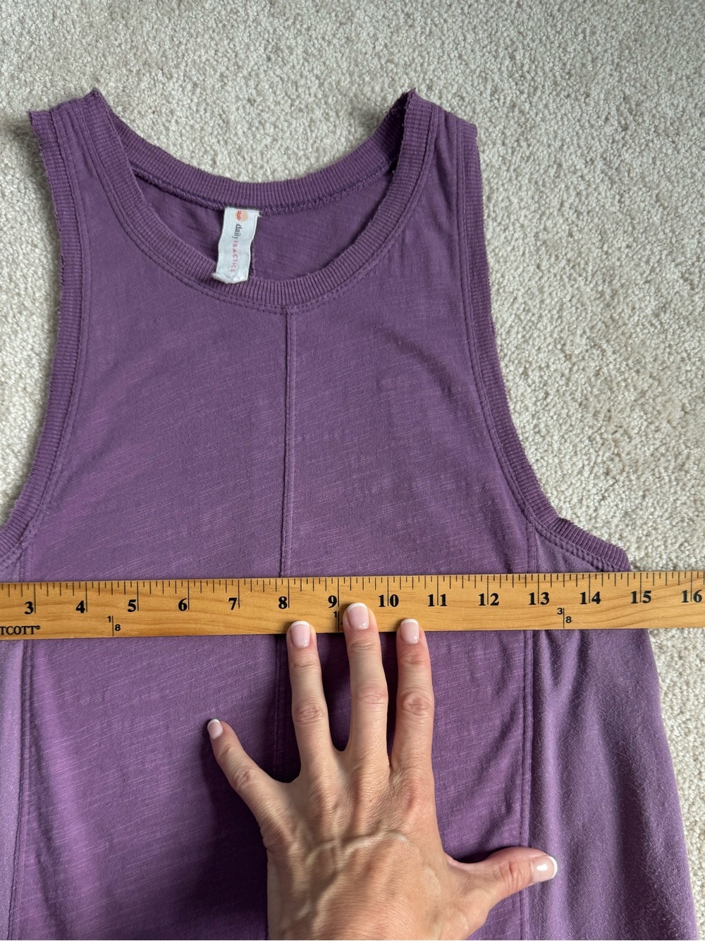 Daily Practice Dress Womens XS Purple Casual Slub Jersey Knit Racerback Maxi - Picture 7 of 12